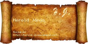 Herold Jónás névjegykártya